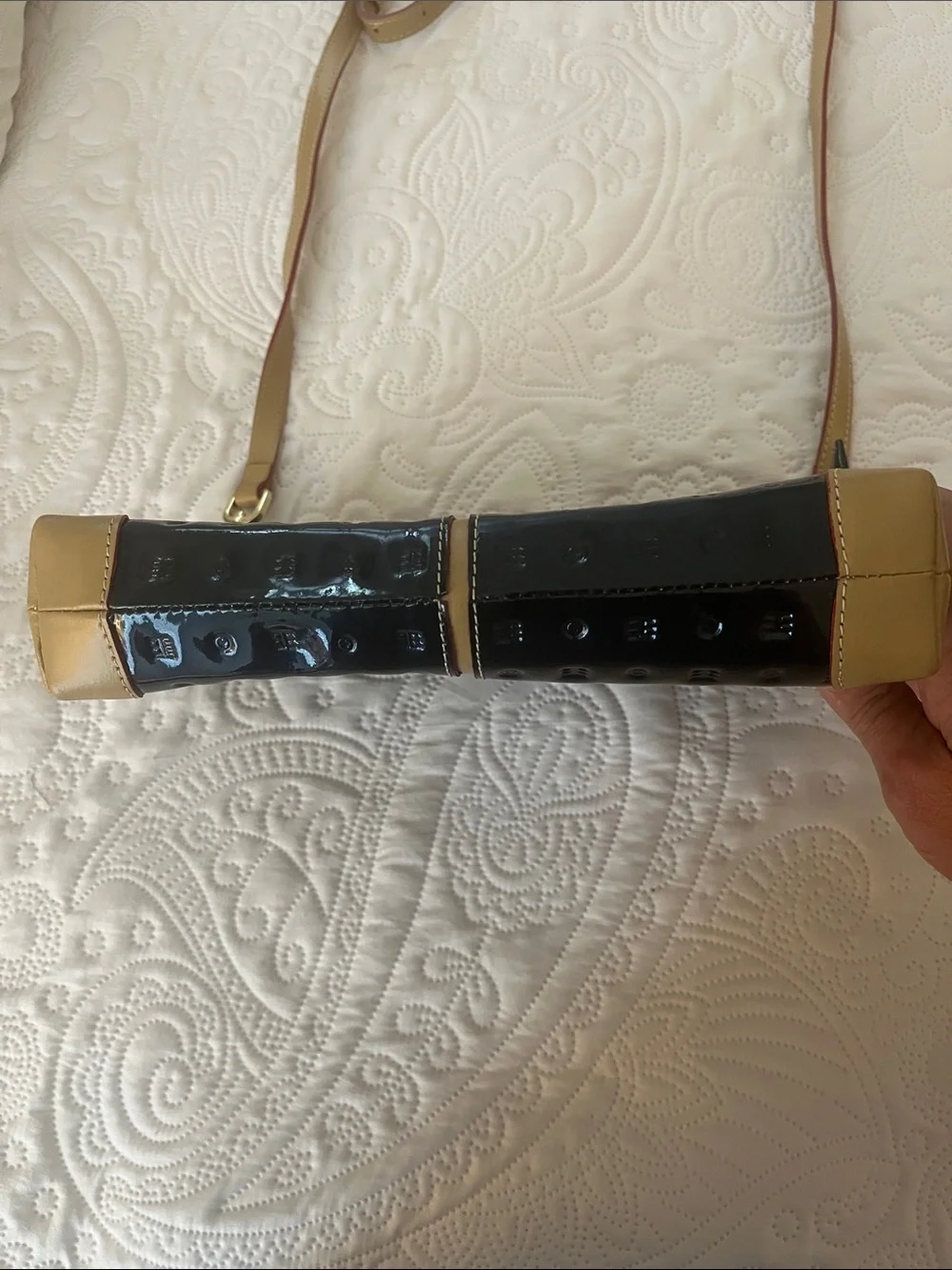 Arcadia Genuine Italian Navy Patent Leather Crossbody Bag – Made in Italy – NWOT